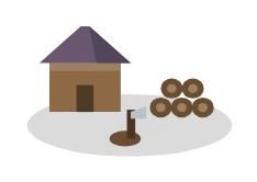 A lumber camp
